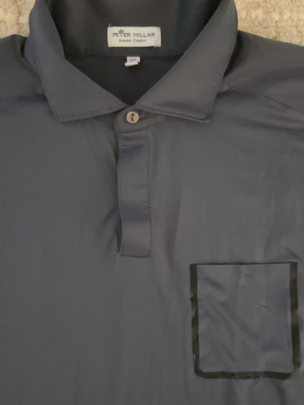 NWOT Peter Millar Summer Comfort Performance Polo Shirt XXL Gray
